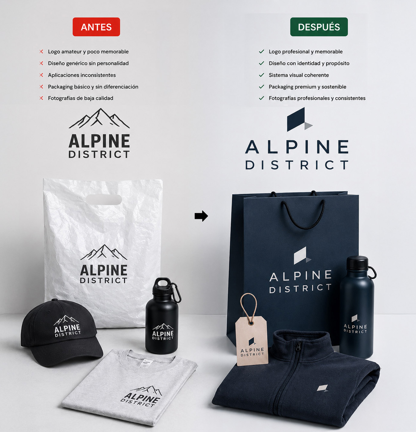 Servicio de rebranding estratégico y evolución de marca en Chile por Mountain Side Studio