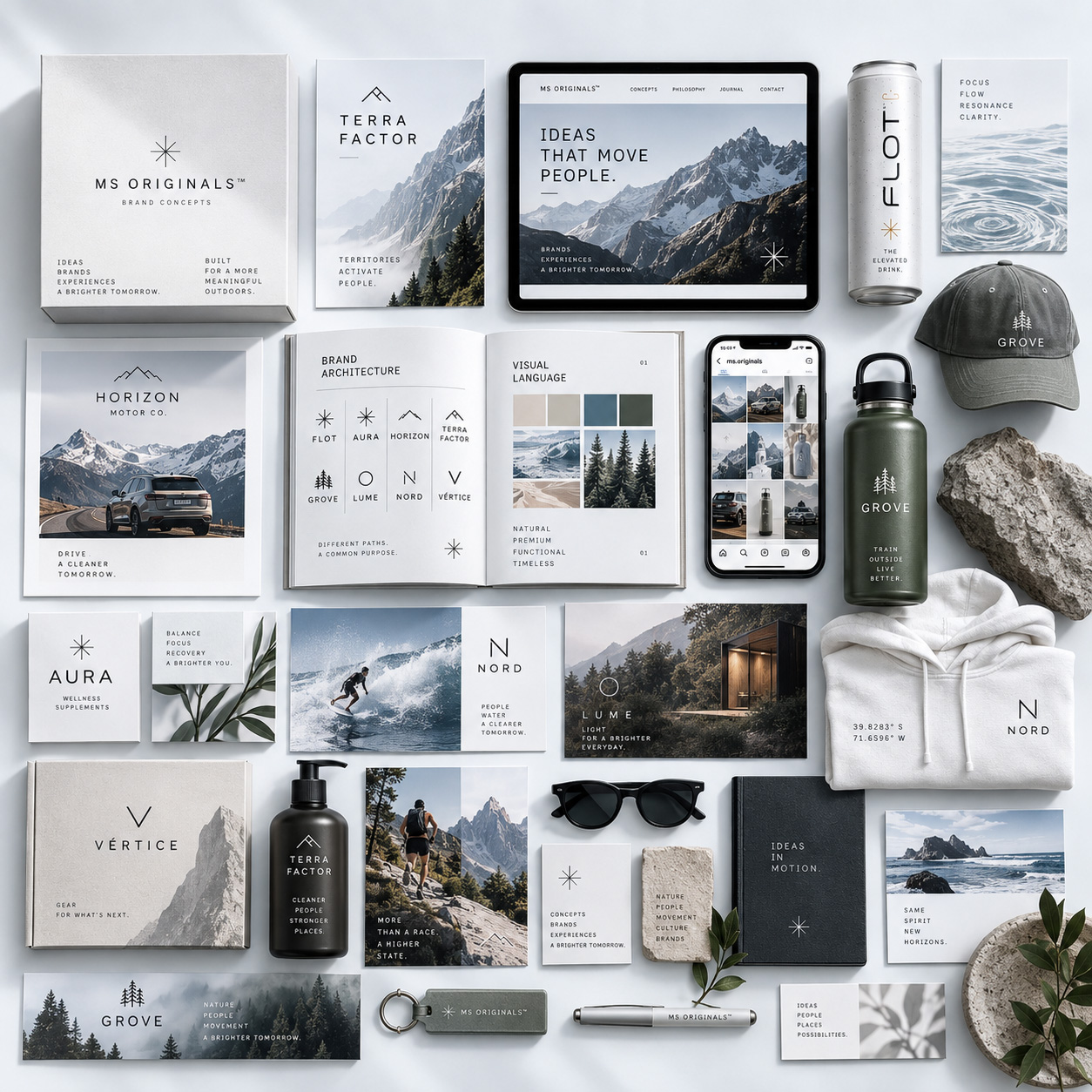 Conceptos de marca desarrollados por Mountain Side Studio